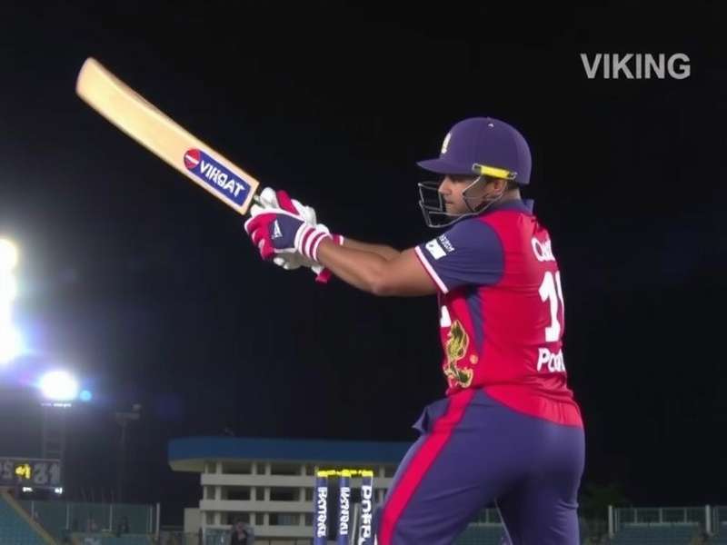 Vizag Vikings Batting Gameplay Player hitting a six in Vizag Vikings with ACA-VDCA Stadium in background
